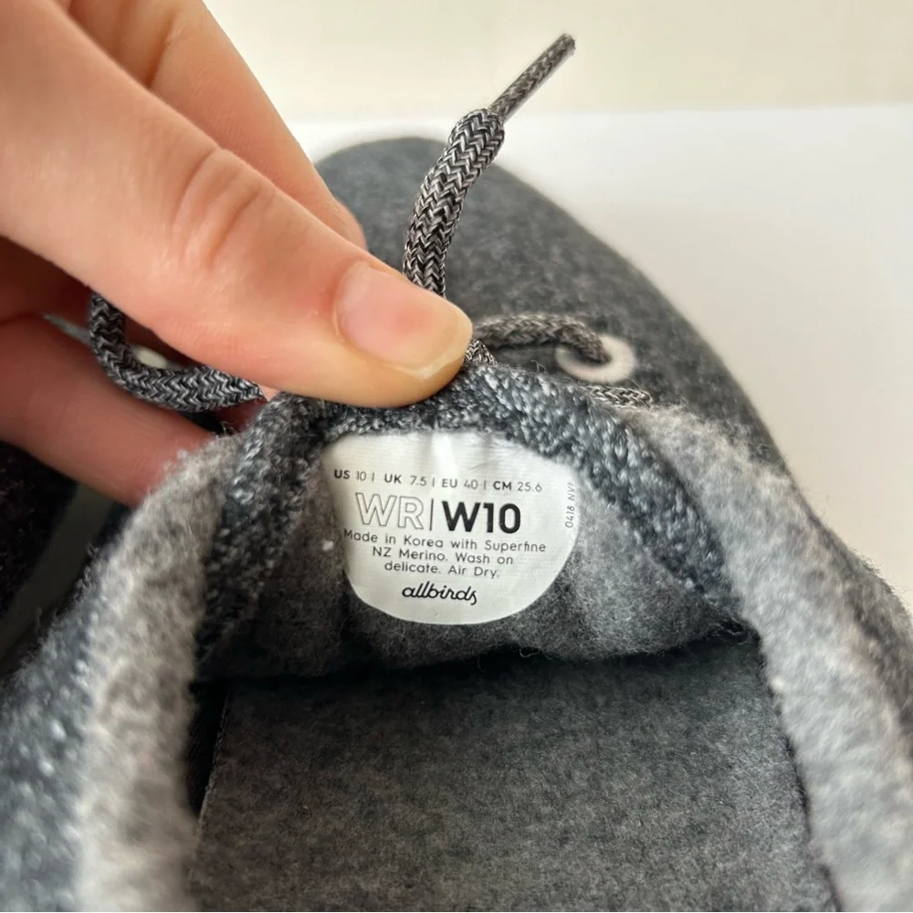 Allbirds Women's Wool Runners Natural Grey with Light Grey Sole 10